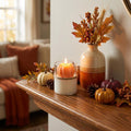 3 Inch Pumpkin Pumpkin And Apple Scented Candle In Clear Glass Holder Cylinder Jar