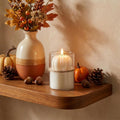 3 Inch Tan Autumn Harvest Scented Mini Pumpkin Candle In Clear Glass Jar