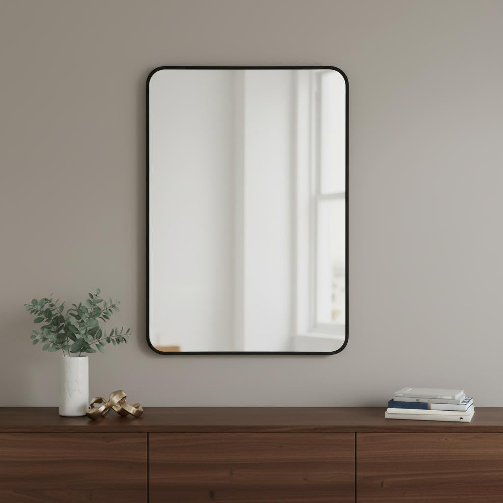 36 Black Aluminum Framed Accent Mirror