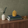 6 Gold Unscented Dimensional Palm Leaf Candle