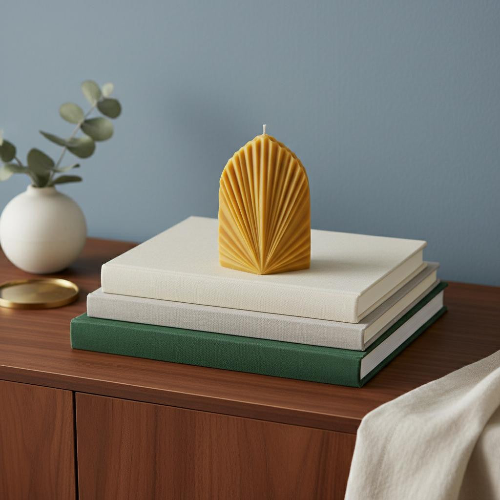 6 Gold Lily of the Valley Scented Dimensional Palm Leaf Candle