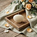 4 Ivory Unscented Dimensional Seashell Candle