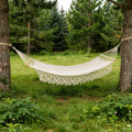 Ivory Single Spreader Bar Hammock With Lace