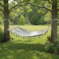 Gray Single Spreader Bar Hammock With Tassels