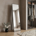 59 Black Aluminum Freestanding And Wall Mounted Framed Full Length Mirror