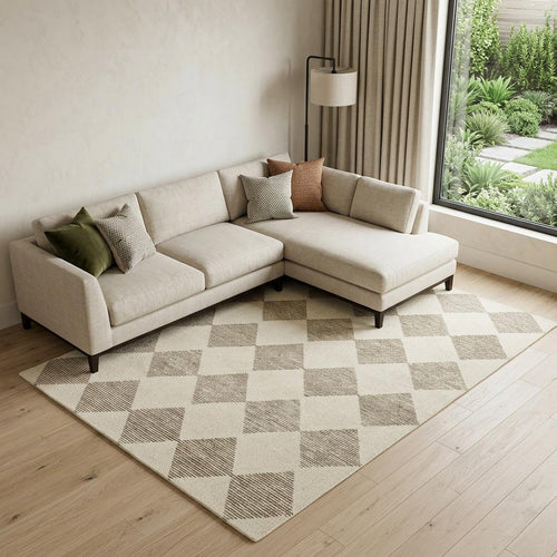 10 X 14 Brown And Beige Geometric Area Rug
