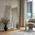 55 Gold Aluminum Freestanding And Wall Mounted Framed Full Length Mirror