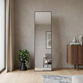 55 Black Aluminum Freestanding And Wall Mounted Framed Full Length Mirror