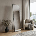 67 Black Aluminum Freestanding And Wall Mounted Framed Full Length Mirror