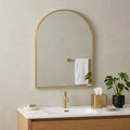 30 Gold Aluminum Arch Framed Anti Fog Accent Mirror