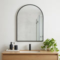 38 Black Aluminum Arch Framed Anti Fog Accent Mirror