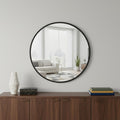 20 Black Aluminum Round Framed Accent Mirror