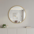 30 Gold Aluminum Round Framed Accent Mirror