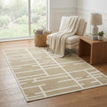 5 X 7 Beige And Ivory Geometric Area Rug
