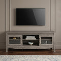53 Inch Gray Wood Enclosed and Open Storage TV Stand