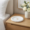 6 White Resin Handmade Round Trinket Tray