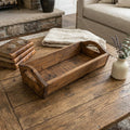 20 Brown Reclaimed Wood Handmade Serving Tray With Handles