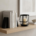 5 Clear And Black Glass And Metal Tabletop Lantern Candle Holder