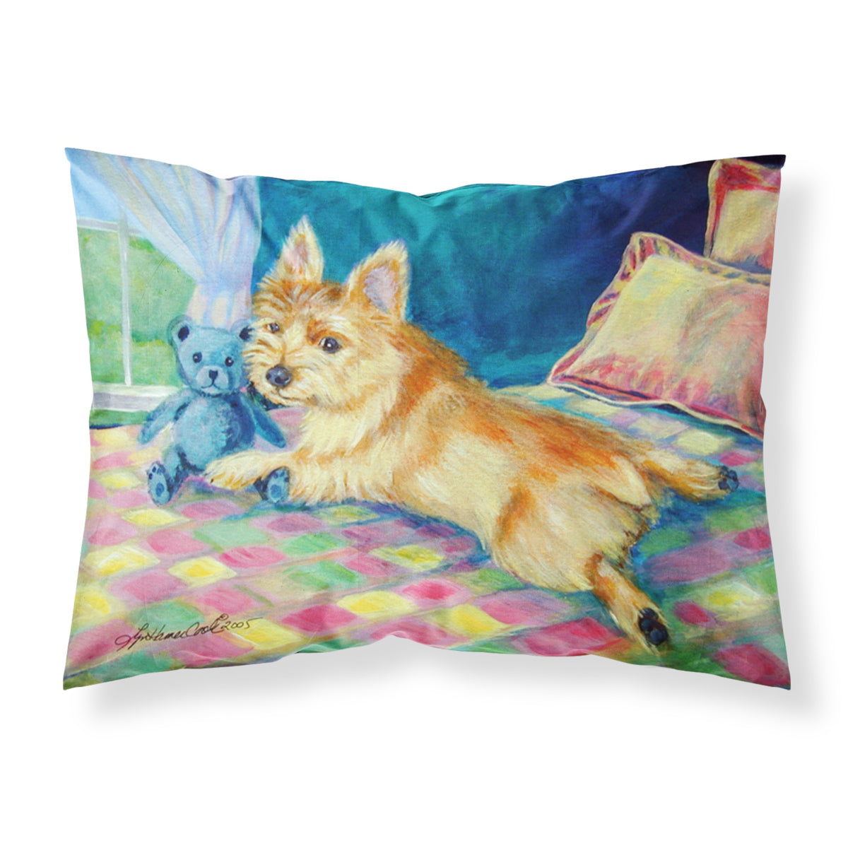 'Caroline'S Treasures 7275Pillowcase Norwich Terrier Moisture Wicking Fabric Standard Pillowcase, Large, Multicolor'
