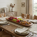 30 Natural Solid Wood Oval Dough Bowl