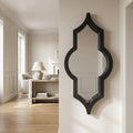 34 Inch Brown Solid Wood Quatrefoil Framed Accent Mirror