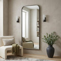 76 Inch Black Metal Arch Framed Full Length Hanging Mirror