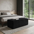 51 Black Corduroy Ottoman