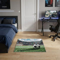 1 X 2 Black Green And White Soccer Washable Area Rug