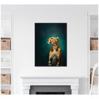 Twilight Teal Leopard by The Creative Bunch Studio Framed Canvas Wall Art Print