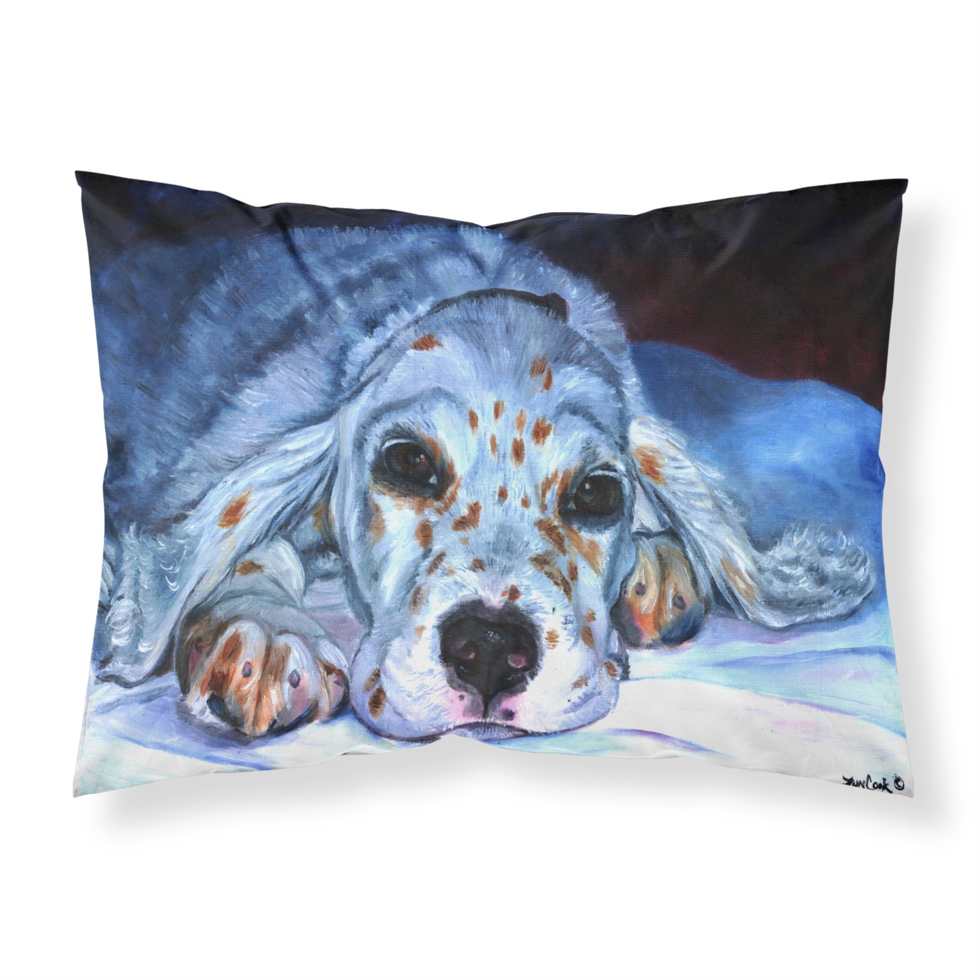 'Caroline'S Treasures 7330Pillowcase English Setter Pup Fabric Standard Pillowcase, Large, Multicolor'