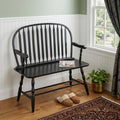 44 Black Wood Windsor Spindle Back Bench