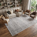 8 X 10 Gray Abstract Geometric Hand Woven Distressed Area Rug