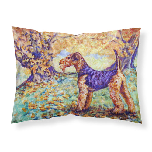 'Caroline'S Treasures 7343Pillowcase Autumn Airedale Terrier Fabric Standard Pillowcase, Large, Multicolor'