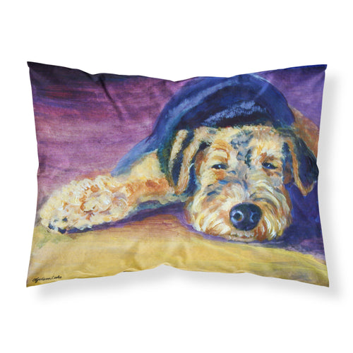'Caroline'S Treasures 7344Pillowcase Snoozer Airedale Terrier Fabric Standard Pillowcase, Large, Multicolor'