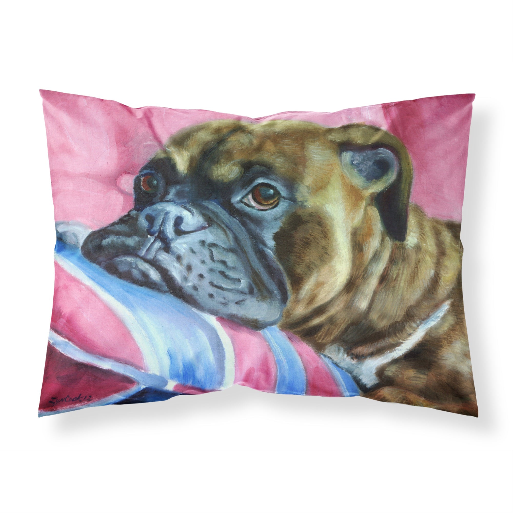 'Caroline'S Treasures 7347Pillowcase Fawn Boxer Fabric Standard Pillowcase, Large, Multicolor'