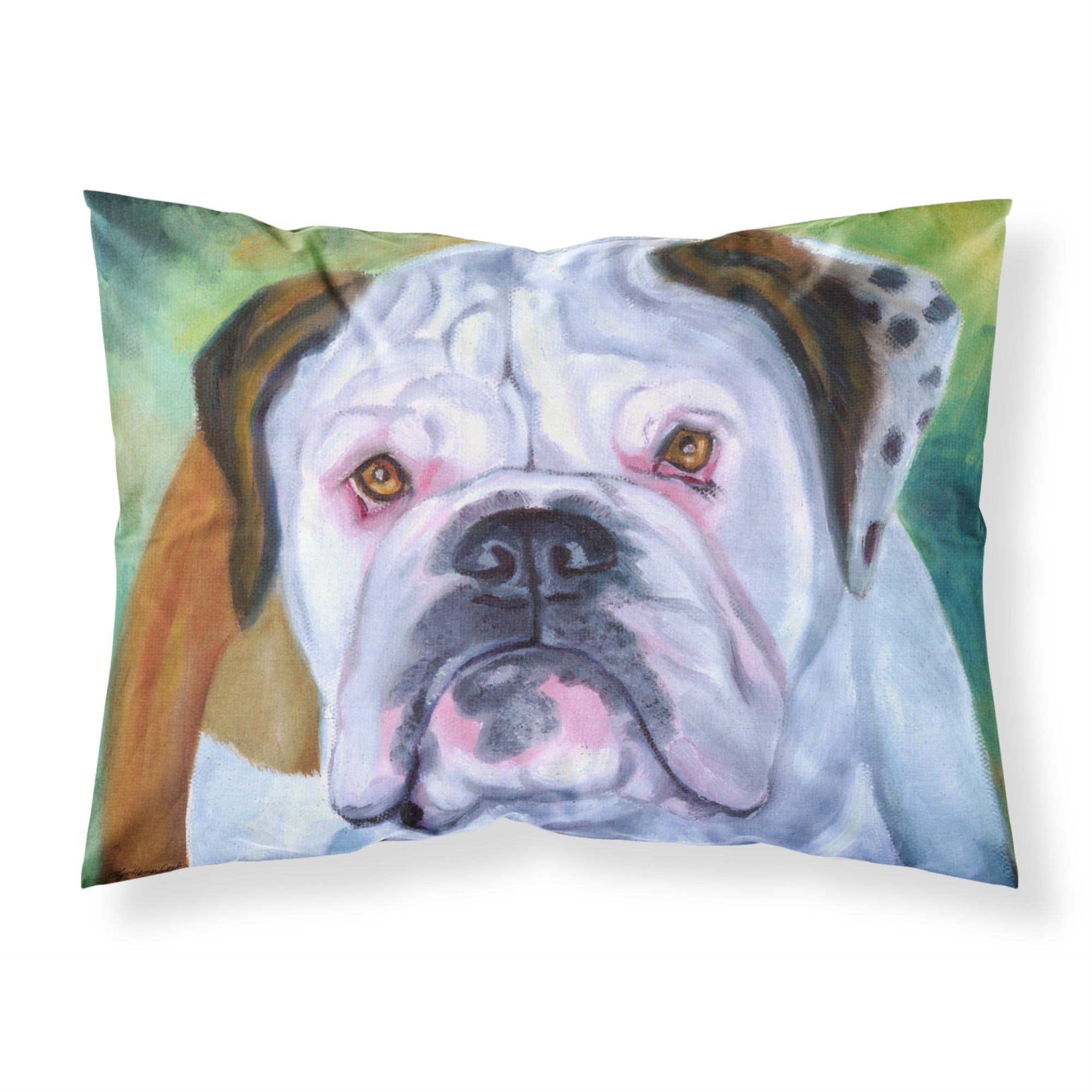 'Caroline'S Treasures 7350Pillowcase Miss English Bulldog Fabric Standard Pillowcase, Large, Multicolor'