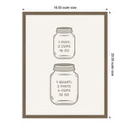 Kitchen Conversion Charts Pint Quart by The Creative Bunch Studio Framed Canvas Wall Art Print