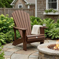 24 Walnut Textured Heavy Duty Plastic Outdoor Adirondack Chair