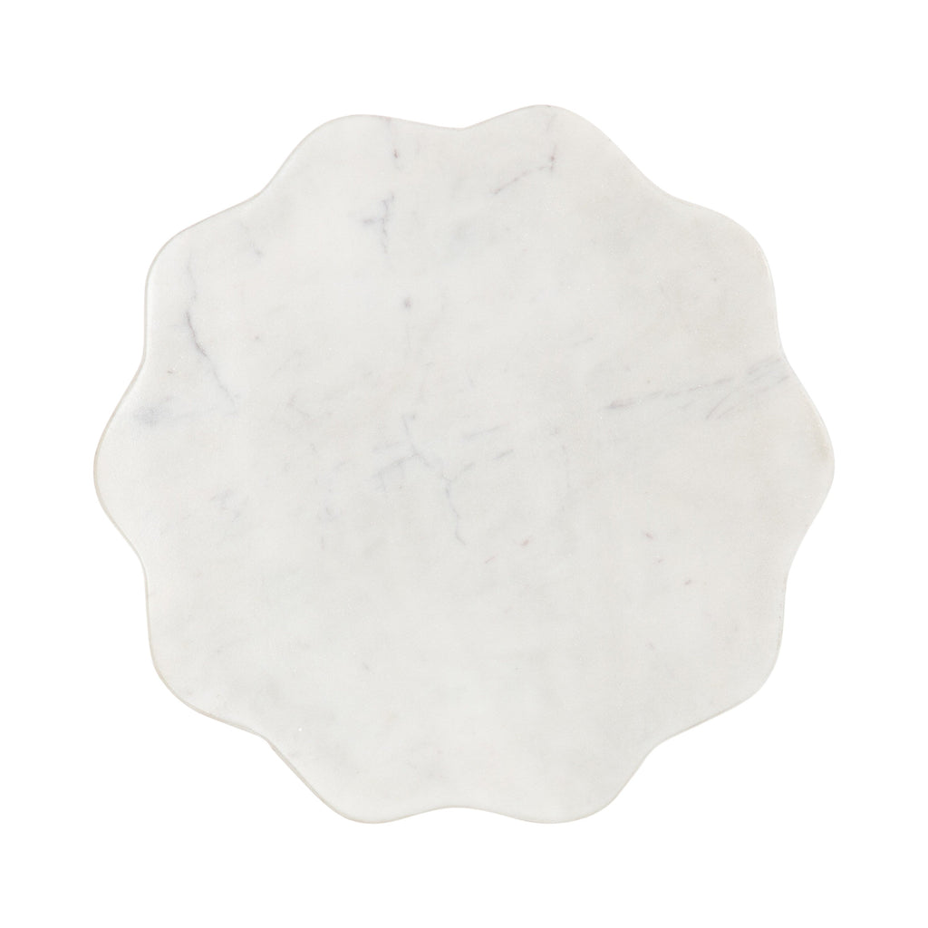 Sanzo Scalloped Marble and Metal Table