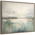 Subtle Abstract Gray Green Horizon by The Creative Bunch Studio Framed Canvas Wall Art Print