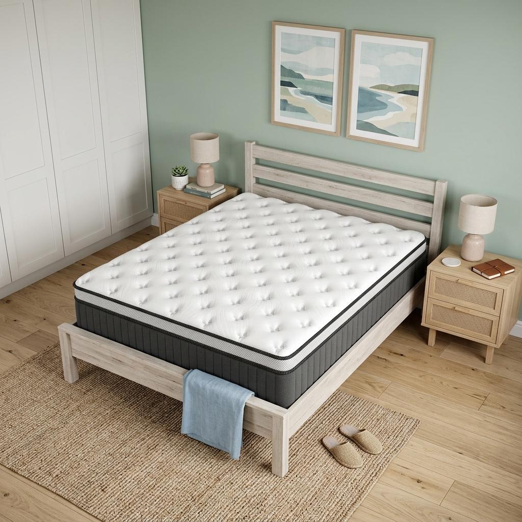 12 Inch Queen Memory Foam Medium Euro Top Hybrid Mattress