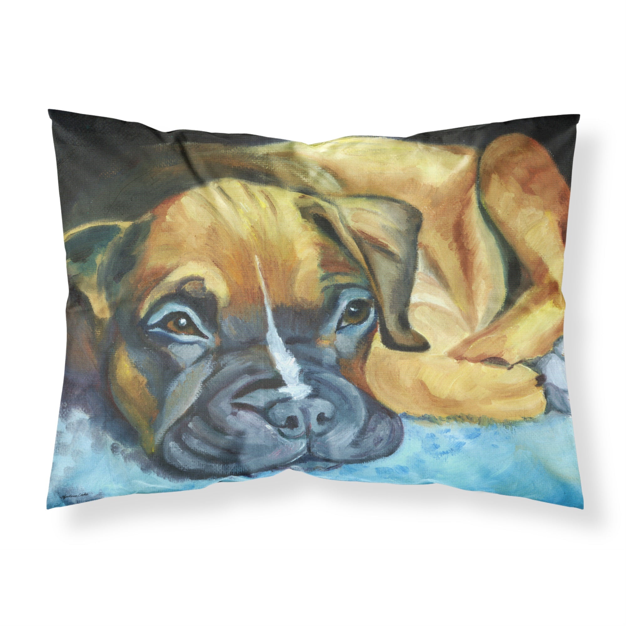 'Caroline'S Treasures Boxer Pup Fabric Standard Pillowcase 7401Pillowcase, Multicolor'