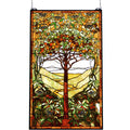 29 Inch W X 48 Inch H Tiffany Tree Of Life Stained Glass Window