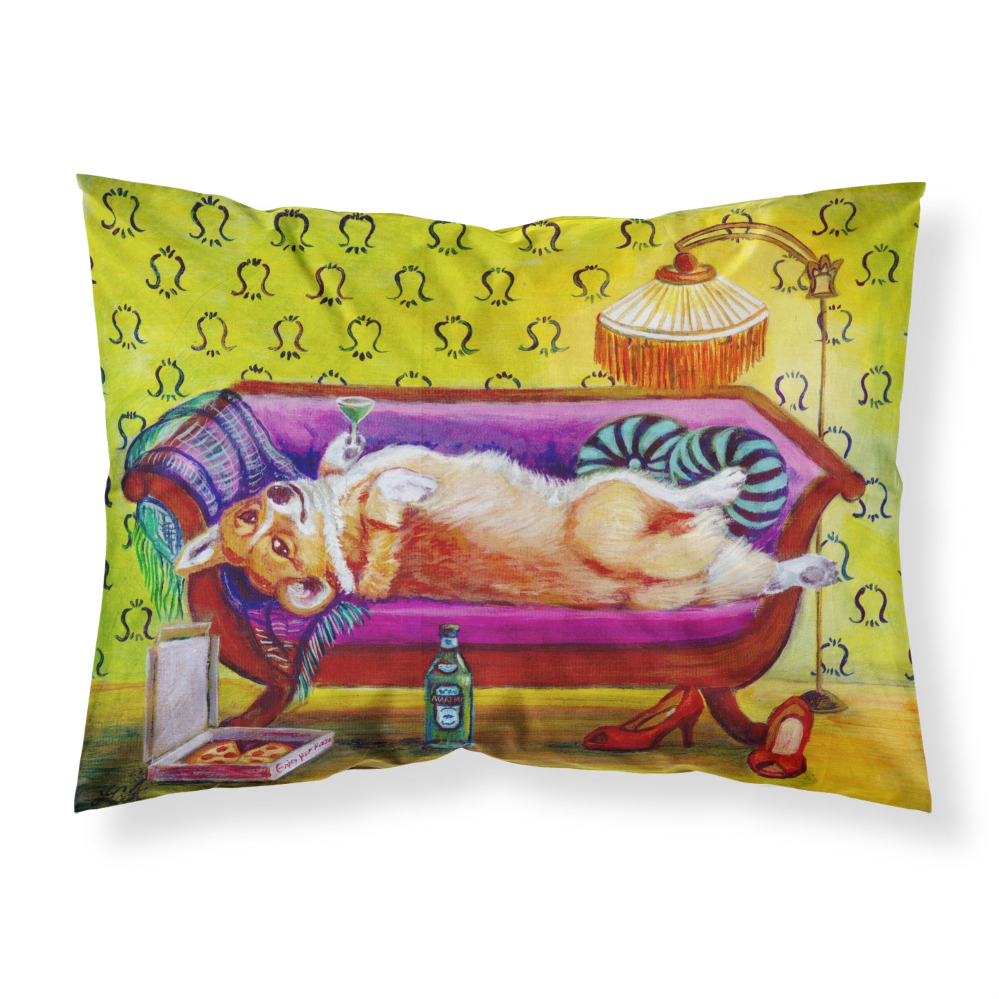 'Caroline'S Treasures Corgi Home Alone Fabric Standard Pillowcase 7406Pillowcase, Multicolor'