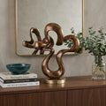 16 Inch Bronze And Gold Aluminum Hand Painted Modern Abstract Sculpture