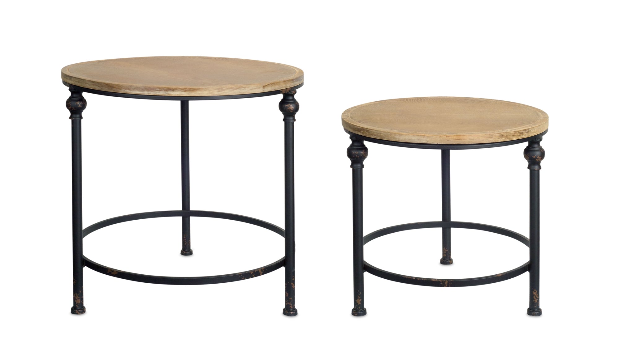 Meatl and Wood Accent Table (Set of 2)