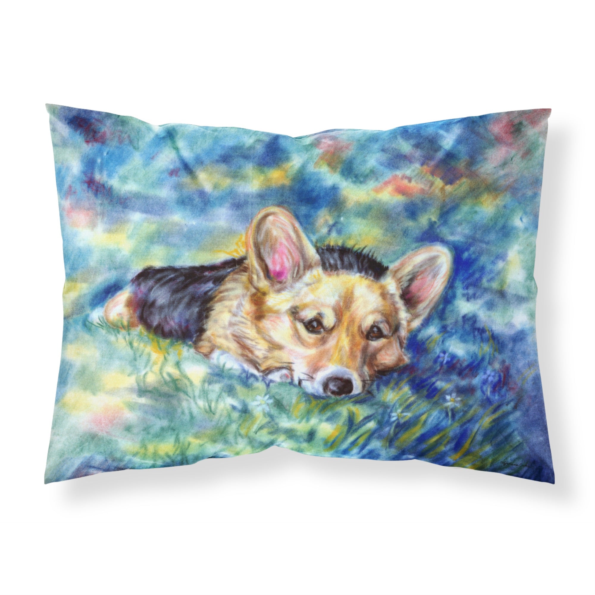 'Caroline'S Treasures Corgi Tuckered Out Fabric Standard Pillowcase 7409Pillowcase, Multicolor'