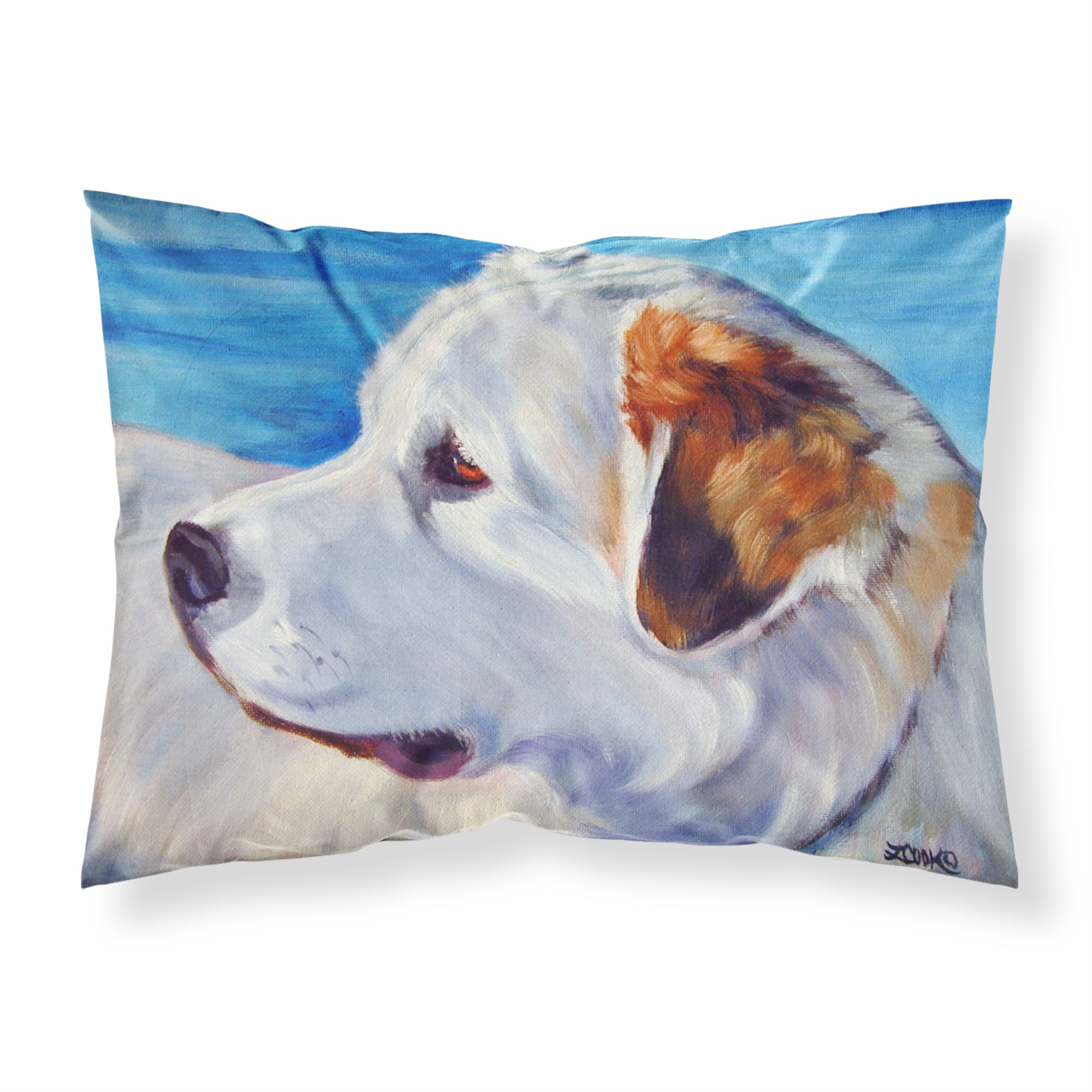 'Caroline'S Treasures Pyrenees At The Beach Fabric Standard Pillowcase 7417Pillowcase, Multicolor'