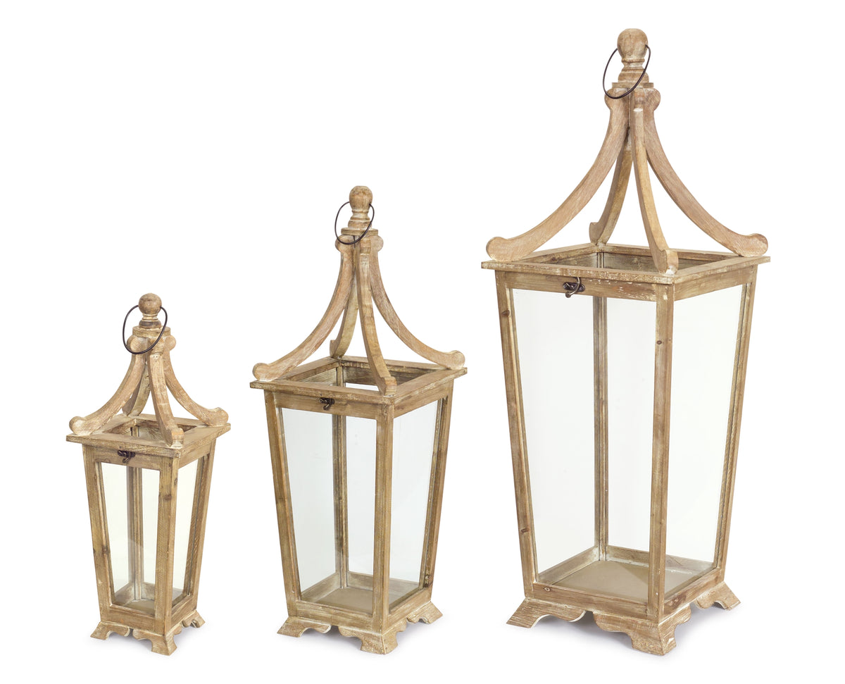 Wooden Lantern (Set of 3)