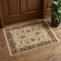 2 X 3 Ivory Gold And Brown Wool Oriental Hand Knotted Area Rug